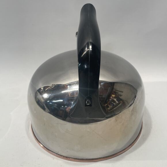 Vtg Paul Revere Ware 2 Qt. Copper Bottom Whistling Tea Kettle Pot Cu03 J - Picture 9 of 12